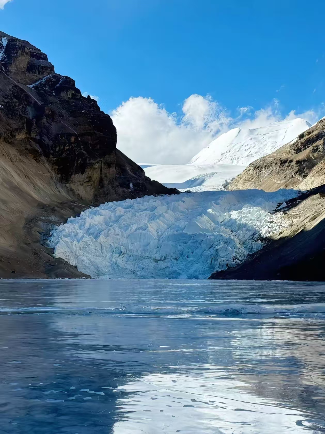Tibet glacier lake mountain landscape